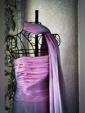 Dusty Pink Ruched Chiffon Sleeveless Dress